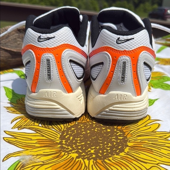 Nike Air Pegasus White and Orange Athletic Shoes main image 3